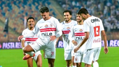 أحمد شريف ولاعبي الزمالك يحتفلون بالهدف