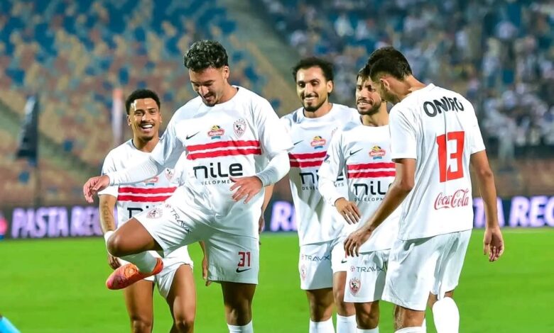 أحمد شريف ولاعبي الزمالك يحتفلون بالهدف