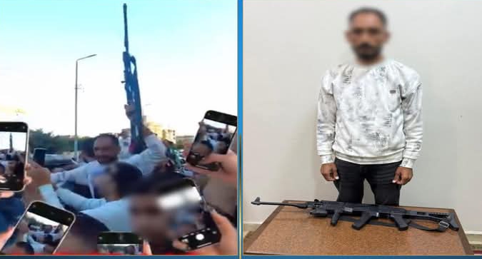 أحد انصار المرشح عقب ضبطه