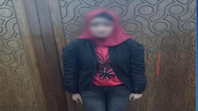 المتهمة عقب القبض عليها