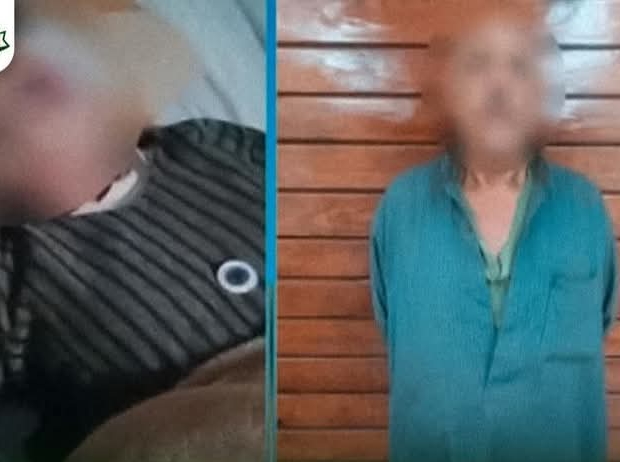 الاب وبنته بعد الإصابة