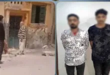 المتهمان عقب القبض عليهم
