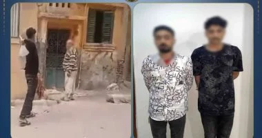 المتهمان عقب القبض عليهم