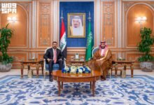 ولي العهد يستقبل رئيس الوزراء العراقي بالرياض