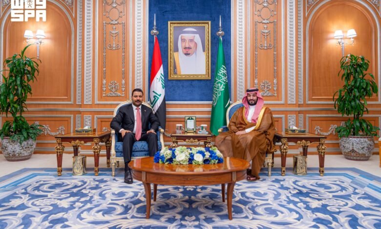ولي العهد يستقبل رئيس الوزراء العراقي بالرياض