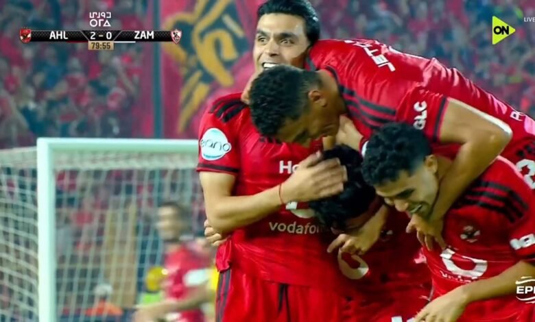 فرحة لاعبي الاهلي بالهدف